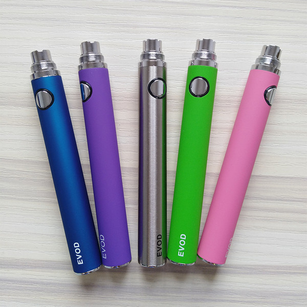 Evod USB Passthrough Battery 650mAh 900 mAh 1100mAh with usb charger cable fit MT3 EVOD t3s glass T2 coil head protank e cig atomizer