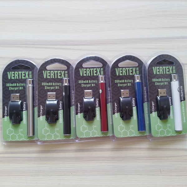 Vertex LO VV Battery Charger Kit 350mAh CO2 Oil Preheat Battery E Cigarettes Vape Pen Fit 510 thread Atomizers CE3 Tank G2 Cartridges