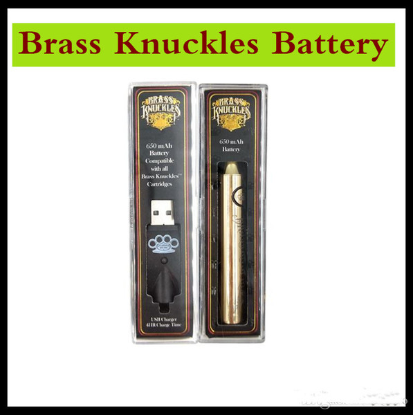 Brass Knuckles Battery 650mAh Gold 900mAh Wood Vape Pen Preheat VV Variable Voltage Battery For 510 Kingpen Thick Oil