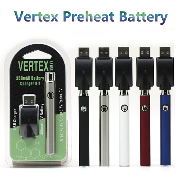 Preheating Battery 350mAh Vertex VV Preheat Battery CE3 Vape O Pen With Wireless Charger For 510 Thread For Wax Oil Cartridge Vaporizer