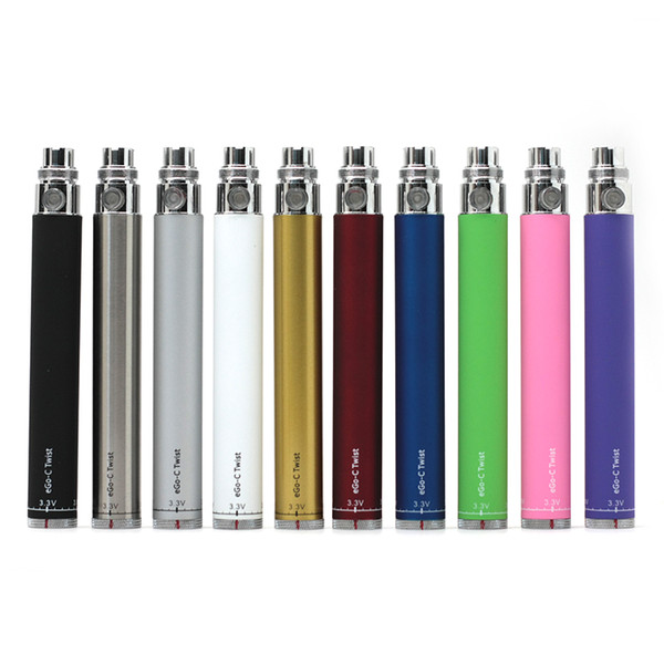 eGo-c Twist Battery Electronic Cigarette Variable Voltage Battery 3.2-4.8V 650mah 900mah 1100mah 1300mah Vision Spin eGo Kit CE4 MT3