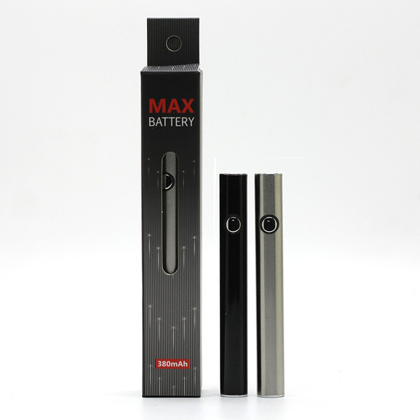 Authentic Max Preheat Battery 380mAh Variable Voltage VV Bottom Charge with USB 510 Vape Pen Battery Free DHL