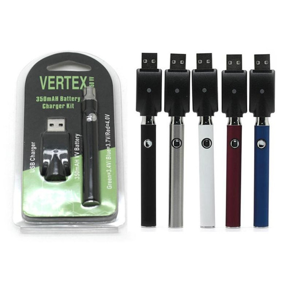 Vertex L0 Variable Voltage 350mAh Capacity Preheat Battery Blister Kits With Wireless 510 Charger Fit For CE3 G2 Cartridge