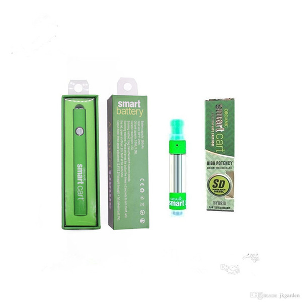 Smart Cart Battery 380mAh Preheat VV Variable Voltage Vape Pen SmartCart Green Color Battery For 510 Thick Oil Cartridge VS Max Battery