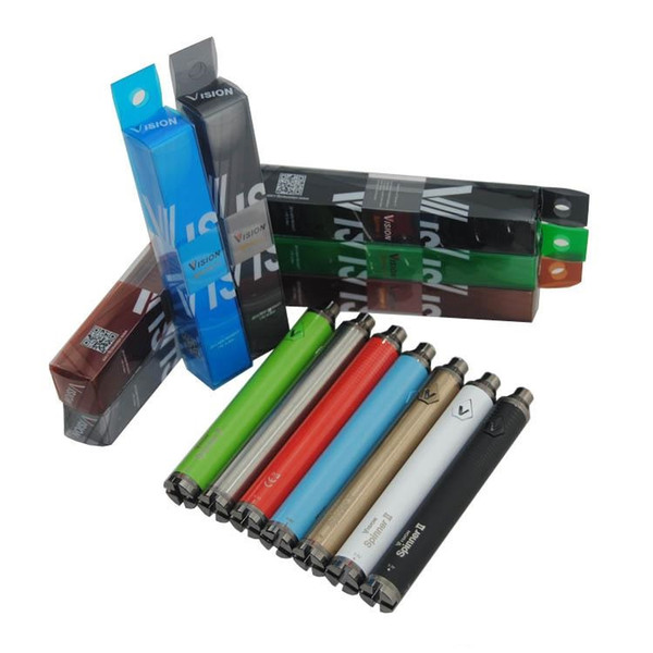 Top quality Vision spinner II 2 1650mAh 3.3-4.8V V2 variable voltage battery for e Electronic cigarettes VV VAPEN ego atomizer DHL