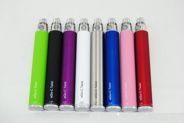 2017 hot selling ecig EGo-C Twist Battery Variable Voltage Colorful Battery 650mah 900mah 1100mah For Ego Electronic Cigarette