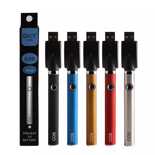 Authentic ECT COS Preheat Battery 450mah 510 Thread Variable Voltage 3.4-3.7-4.0v Preheat Battery For Thick oil atomizer E Cigarettes