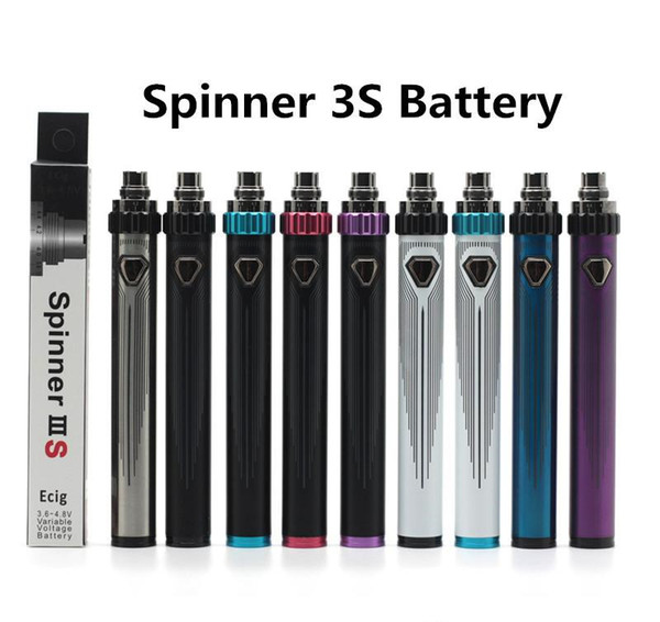 Vision Spinner 3s Battery Variable Voltage 510 Thread 1600mAh Vape Battery USB Adjustable 3.6-4.8V Top Twist VS Ego Evod Battery