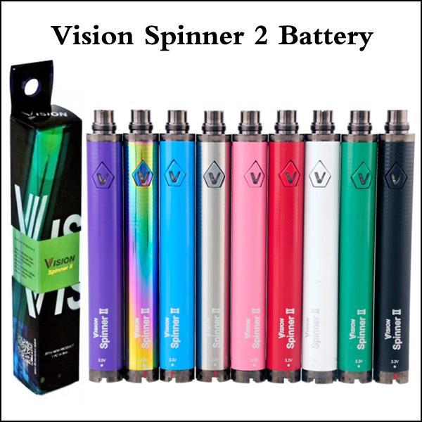 Vision Spinner 2 Battery E Cigarette eGo Twist 1600mAh Spinner II 3.3~4.8V Vape Pen Batteries Top Quality for eGo 510 Atomizer