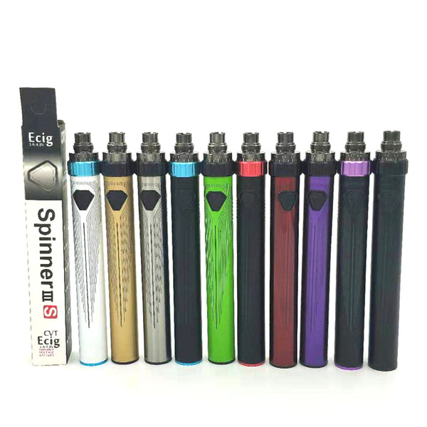 Authentic Spinner 3S Battery Vape Pen 1600mAh Variable Voltage USB Passthrough E Cigarette Batteries Various Colors DHL Free