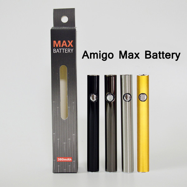 Original 510 Thread Battery Amigo Max Preheating Batteries 380mAh Adjustable Voltage with Micro-USB Charger Oil Vape Pen Cartridge Battery