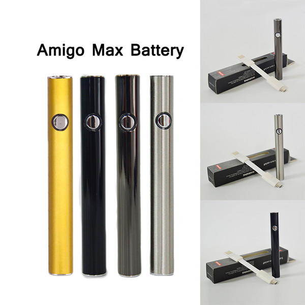 100% Original Amigo Max Preheating Battery 380mAh 510 Thread Variable Voltage Bottom Charging Vaporizer Pens Cartridge Battery with 4 Colors