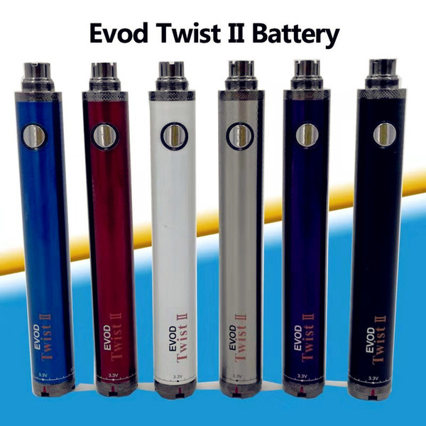 Evod Twist II 2 VV battery 1600mAh Variable Voltage 3.3v-4.8v battery VS tesla sidewinder 2 battery DHL Free