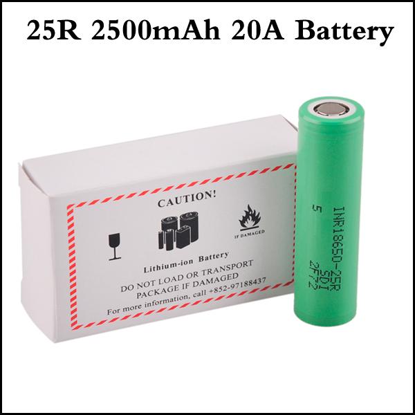 Authentic INR18650 25R M Battery 2500mAh 20A Discharge Flat Top Vape Lithium 18650 Battery for Alien G priv RX2/3 mod