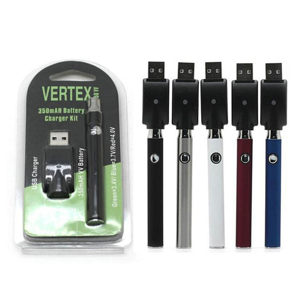 Preheat Battery Blister 350mAh Vertex Preheating Variable Voltage VV Battery Charger Kit for Thick Oil Atomizer Tank CE3 G2 Vape Cartridge