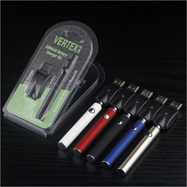 Vertex Preheat Battery 350mah Variable Voltage VV Battery Charger Vape Pen Kit 510 Thread for Wax Oil Cartridge Vaporizer