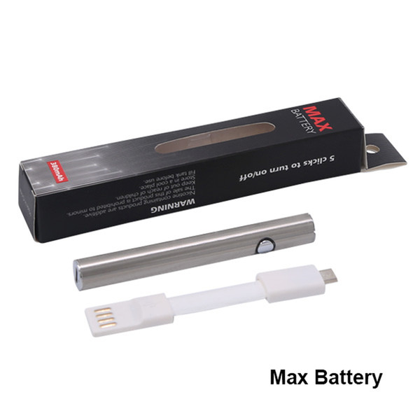 Max preheat battery 380mAh variable voltage 510 battery with bottom charge USB cable for Liberty V1 V5 V9 V16 oil cartridge