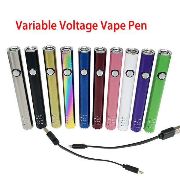 MAX II Vape Battery 450mAh Variable Voltage Vape Pen Bottom USB Charging Kit Brass Knuckles for 510 Thread Cartridge Carts