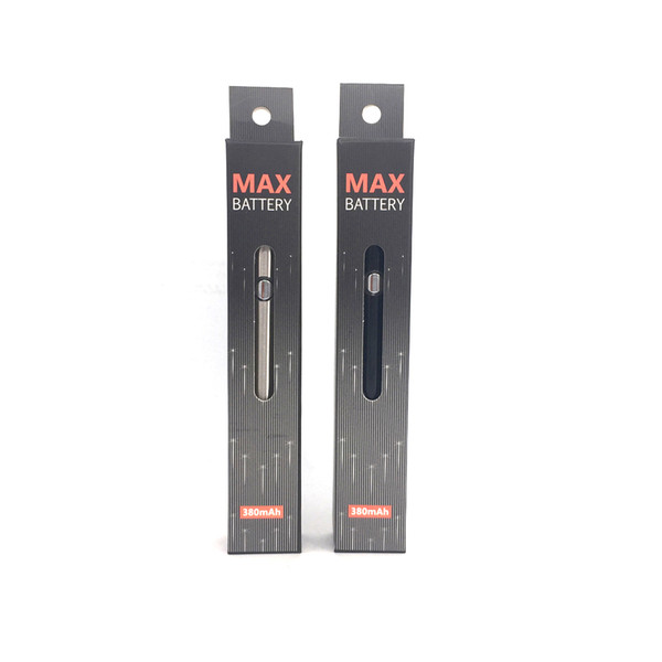 Max preheat battery 380mAh variable voltage 510 thread battery with bottom charge cable for Liberty V9 V16 C9 G10 101 Ceramic coil cartridge