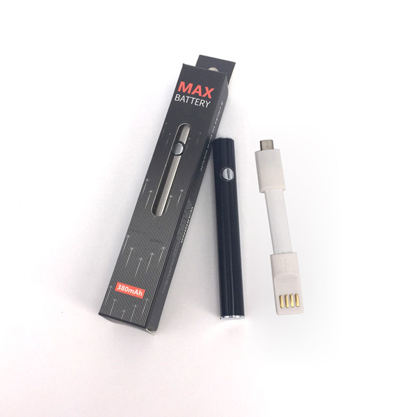 max Preheat Battery manufacturer 380mAh VV 510 Vape Pen Battery for Liberty Thick Oil Vaporizer AC1003 Th205 C9 Glass Ceramic oil Cartridge