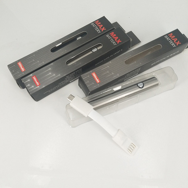 Max Preheat Battery 380mAh Variable Voltage Bottom Charge 510 Battery For Thick Oil Vaporizer Pen Cartridges