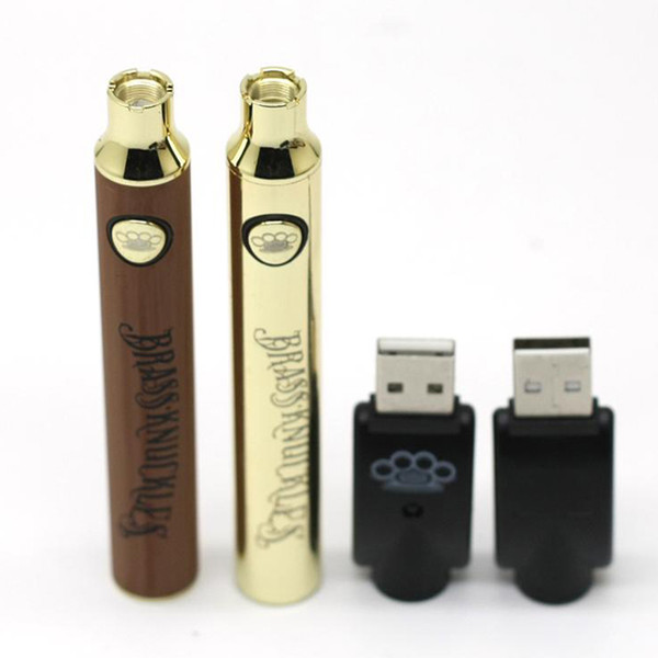 E-Cigarette Brass Knuckles Battery 650mAh 900mAh Vape Pen Preheat VV Variable Voltage Battery For 510 KP BK Thick Oil Cartridge Tank