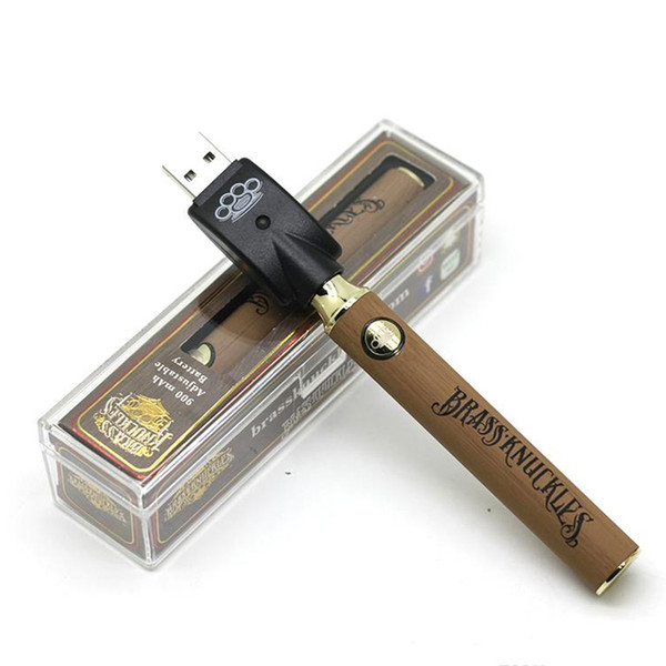 Brass Knuckles Battery 650mAh 900mAh Vape Pen Preheat VV Variable Voltage 510 Thread Battery For Brass Kingpen Thick Oil Cartridge Tank