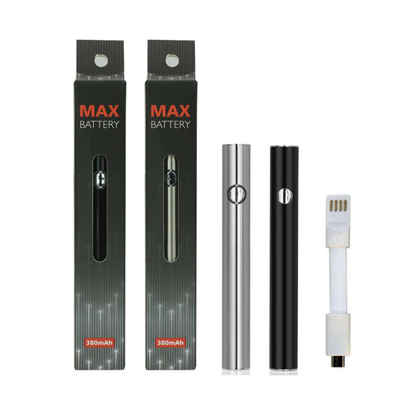 380mAh Ecig Max Pen Preheat Battery Variable Voltage Bottom Charge with USB 510 Vape Battery for M6T TH2 Amigo Liberty Thick Oil Cartridges