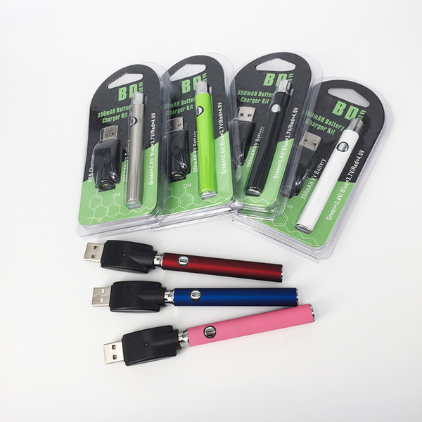 E Cigarettes Vape Pen LO VV Battery Charger Kit 350mAh CO2 Oil Preheat Battery Fit 510 Thread Atomizers CE3 92A3 Cartridges Tank