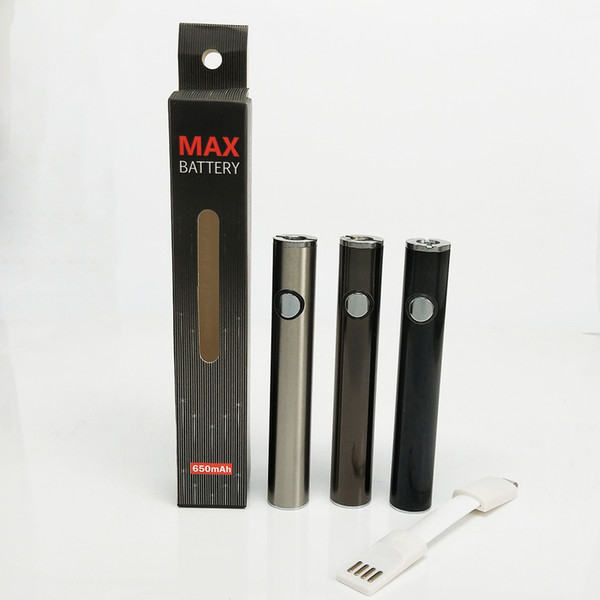 Automatic Electronic Cigarette Max C8 Battery Pen Preheating VV 650mAh Vaporizer Pen With USB Charger Max Vape Battery