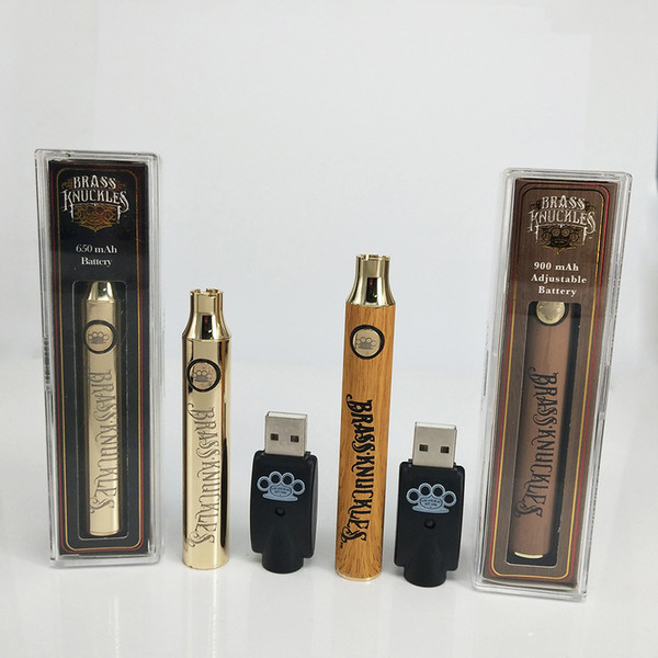 Brass Knuckles Vape Battery 650mAh 900mAh Variable Voltage Preheat E-Cigarette Battery Pen For 510 Thread Thick Oil Cartridge Kingpen Tank