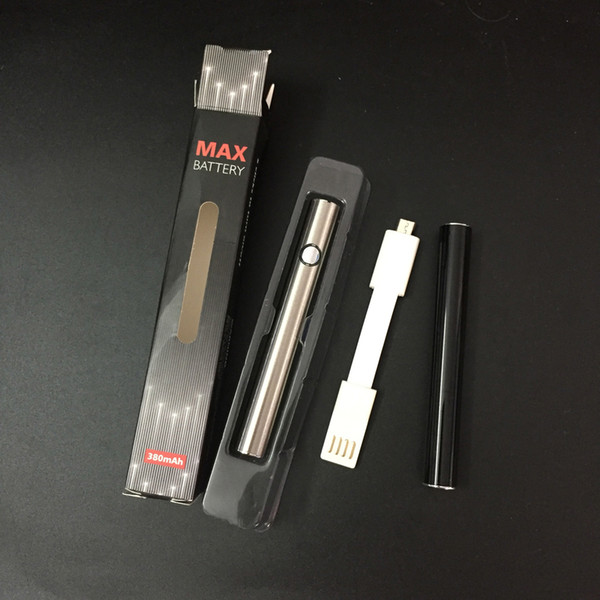 Bottom Charge Max Preheat Battery 380mAh Adjustable Voltage 510 Thread Vaporizer Pen Battery for vape vaporizer Extract oil cartridges