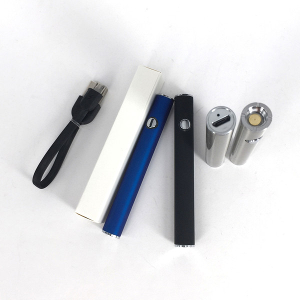 Black/Silver 380mAh Preheating Max Battery Adjustable Voltage Vaporizer Pen with charge cable PK LO battery Mix2 vape pen imini mod