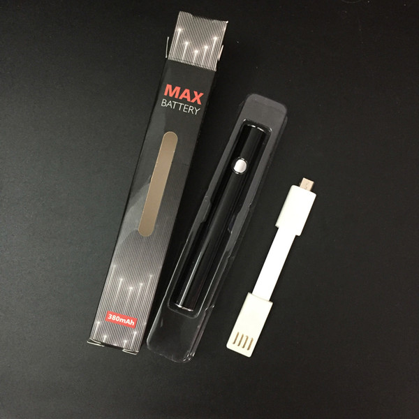 Black silver Amigo Max preheat battery 380mAh adjustable voltage vaporizer pen for thick concentrate oil 92A3 G2 CE3 M6T10 cartridge