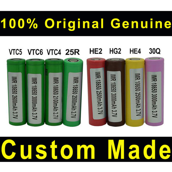 100% Original Genuine VTC4 2500mAh VTC5 3000mAh VTC6 3500mAh INR 25R 2500mah 30Q HG2 3000mAh He2 HE4 2500mAh 35A 18650 Rechargable battery