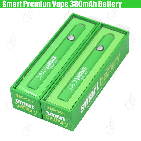 New Smart Cart Organic Premium Vape Battery 380mAh Preheat VV Variable Voltage Bottom USB Charger SmartCart 510 Thick Oil e cigs Cartridge