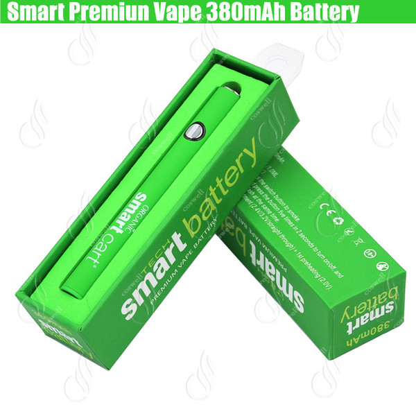 Smart Cart Tech Organic Premium Vape Battery 380mAh Preheat VV Variable Voltage Bottom USB Charger SmartCart 510 Thick Oil Vape Cartridges