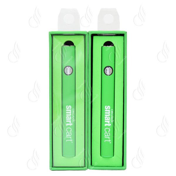 Newest Smart Cart Organic Premium Vape Battery 380mAh Preheat VV Variable Voltage Bottom USB Charger SmartCart 510 Thick Oil Vape Cartridges