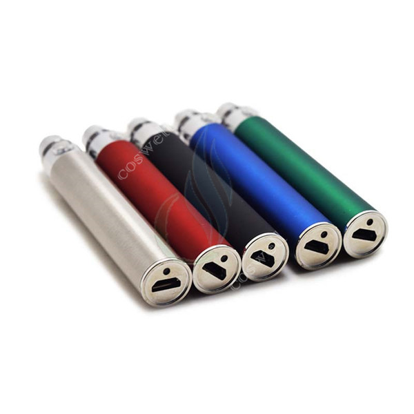 Evod USB Passthrough Battery 650mAh 900 mAh 1100mAh with usb charger cable fit MT3 EVOD t3s glass T2 coil head protank e cig atomizer DHL