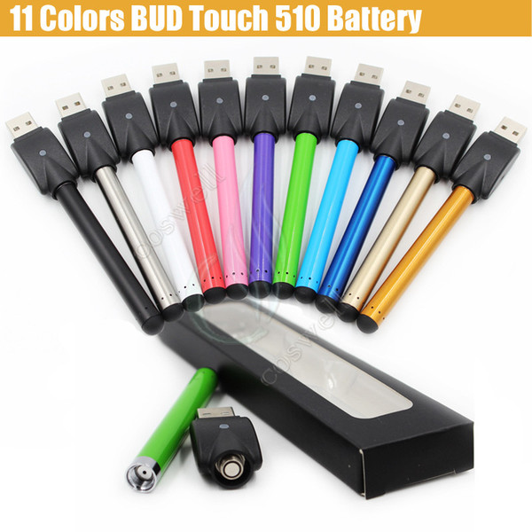 Top Bud Touch Colorful Battery 280mah 510 O Pen CE3 Cartridges vape wax Oil Tank mini USB charger Blister Packing e cig cigarettes vapor DHL