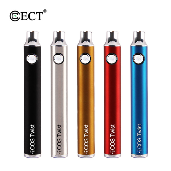 Authentic ECT COS Twist VV Preheat Battery 650mAh Vaporizer Vape Pen Starter Kit For 510 Thread Cartridge Tank 100% Origina