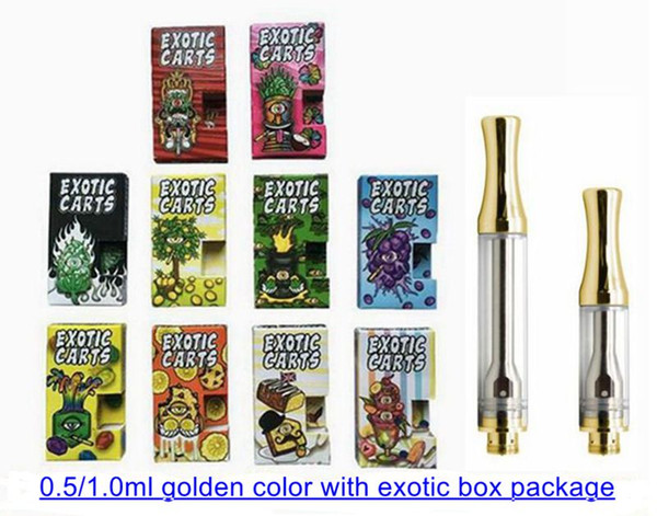 AC1003 ceramic coil Glass Tank New carving Exotic carts Mario carts with cartridges not leak gold 1.0ml 52 flavor for option