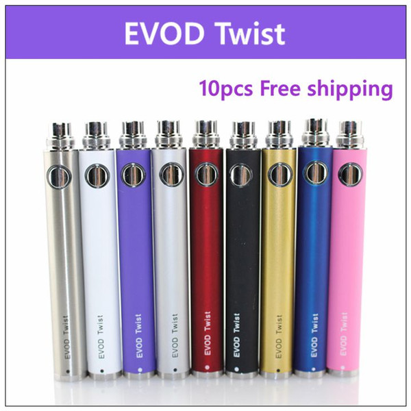 EVOD ecig adjustable voltage twist battery - 10PCs. 650mah 900mah 1100mah adjust voltage by twist battery suit for all series ego kit