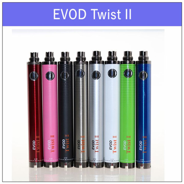 EVOD Twist II 2 VV battery - 1300 1600mAh Variable Voltage 3.3v-4.8v battery VS tesla sidewinder 2 battery