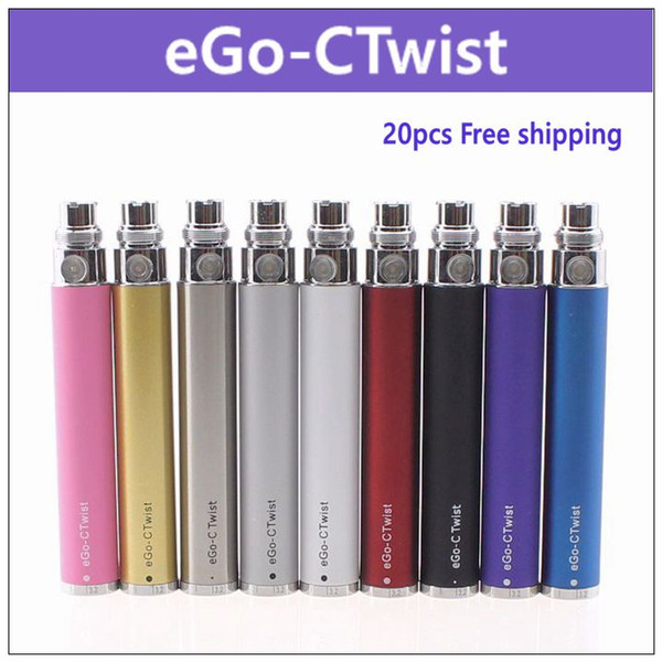 ego-ctwist ecig adjustable twist battery - 20 PCs. output voltage 3.2v-4.8v 8 settings 650mAh 900mAh 1100mAh ego twist battery