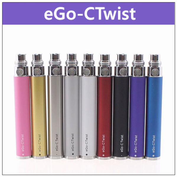 eGo-CTwist ecig adjustable twist battery - output voltage 3.2v-4.8v 8 settings 0.2v increments 650mAh 900mAh 1100mAh ego twist battery