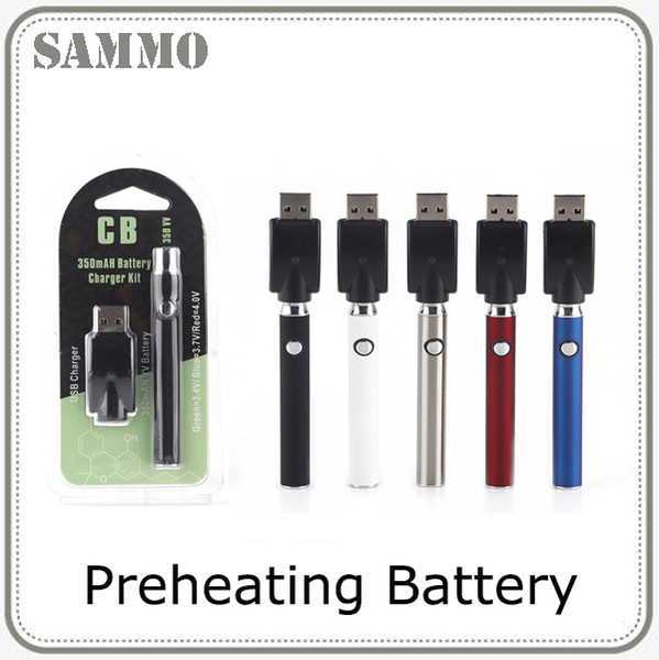 Preheating Vertex Battery Charger Kit 350mah E Cigarette Vape Pen For 510 Thread Atomizers CE3 Tank G2 Cartridges 0266137