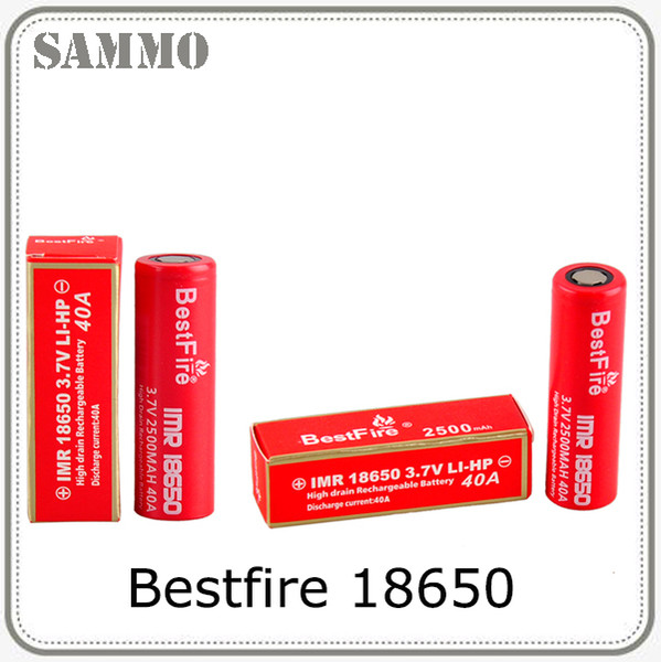 Newest Bestfire IMR 18650 2500mAh 40A Rechargeable battery IMR 18650 e cig Battery Bestfire 3.7v IMR vape battery 0269002