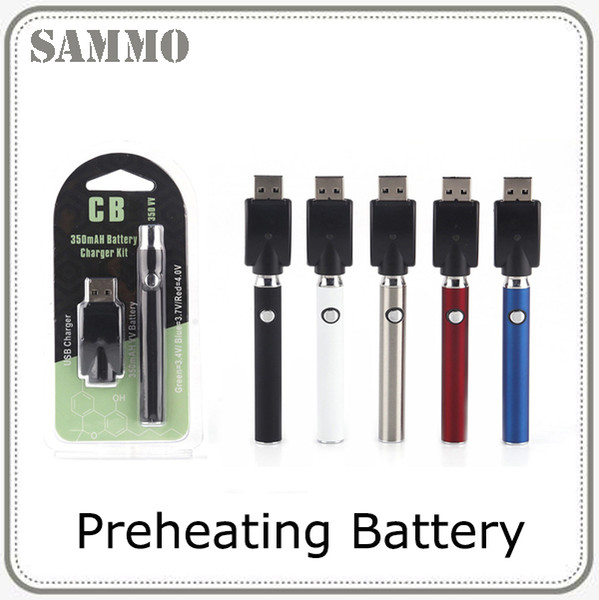 Preheating Vertex Battery Charger Kit 350mah E Cigarette Vape Pen For 510 Thread Atomizers CE3 Tank G2 Cartridges 0266137-1