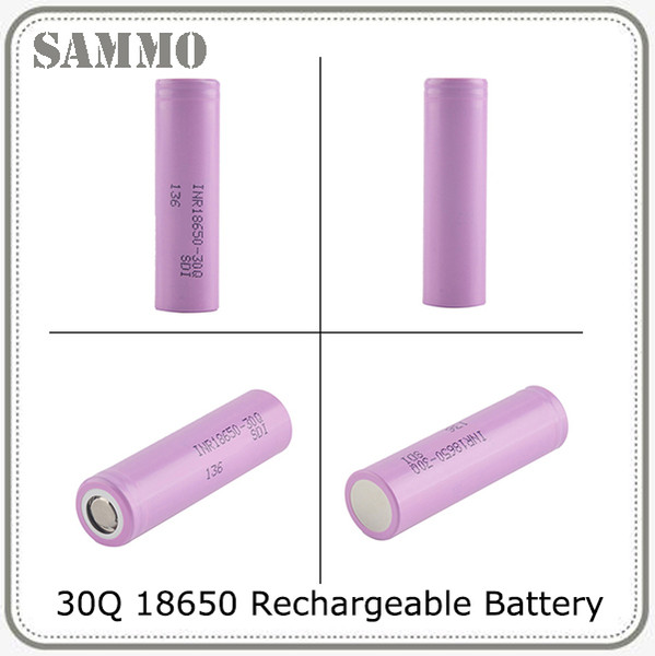 100% High Quality 30Q 18650 Rechargeable Battery With 3000mah 30a Max High Drain Li-ion 18650 Batteries With Samsung MSDS Report 0269008-1